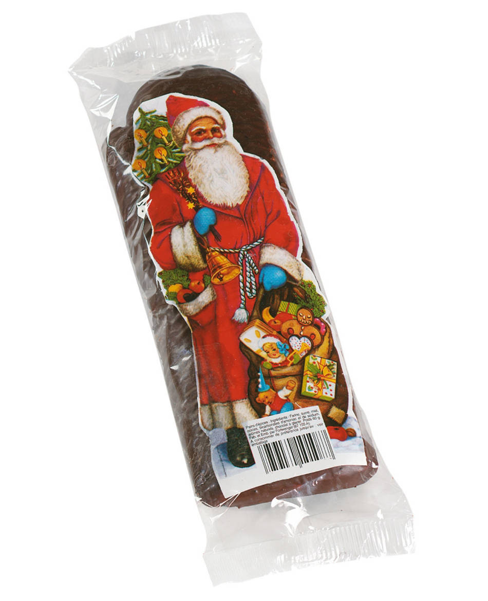Chocolate-coated gingerbread Father Christmas