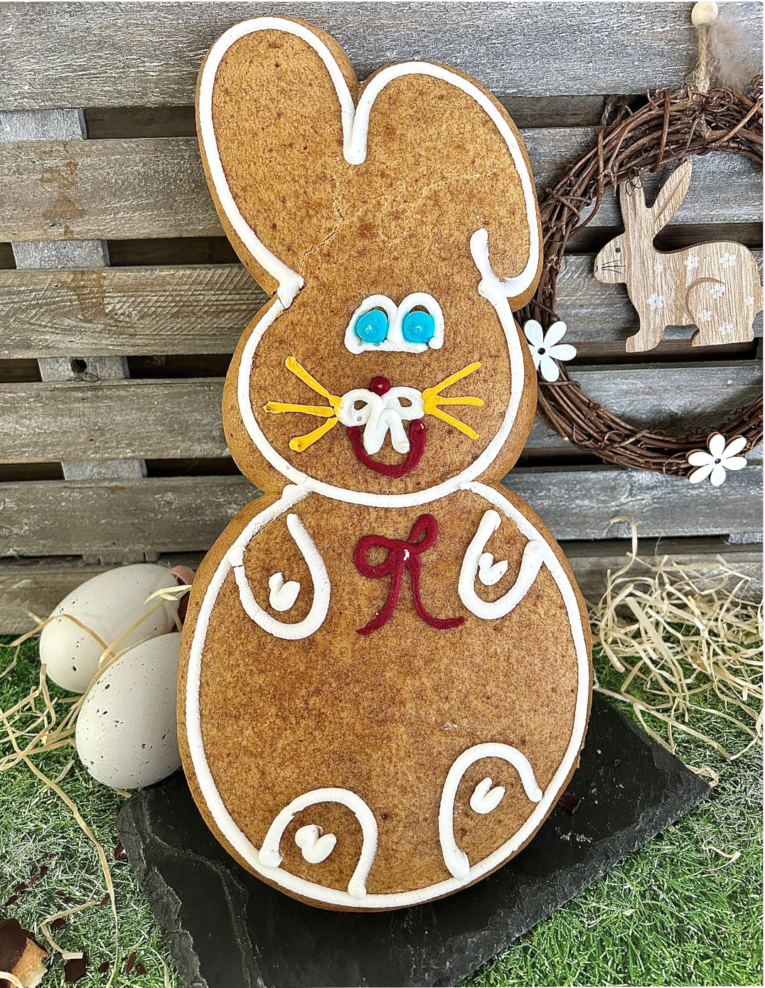 Laughing gingerbread rabbit