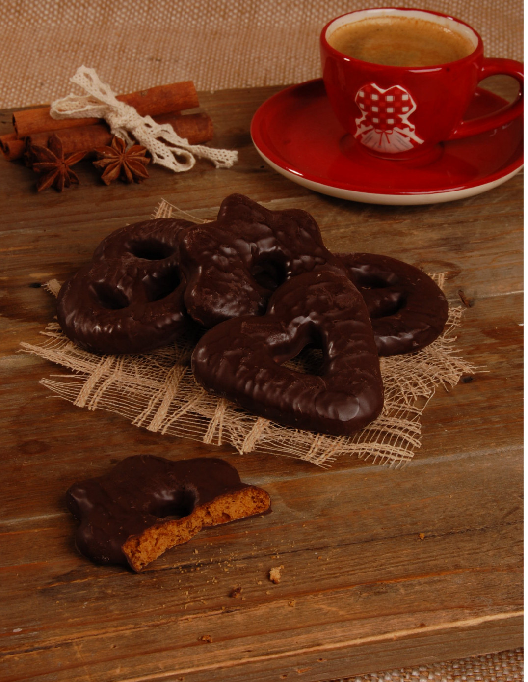 Selection of milk chocolate hearts/stars/bretzels