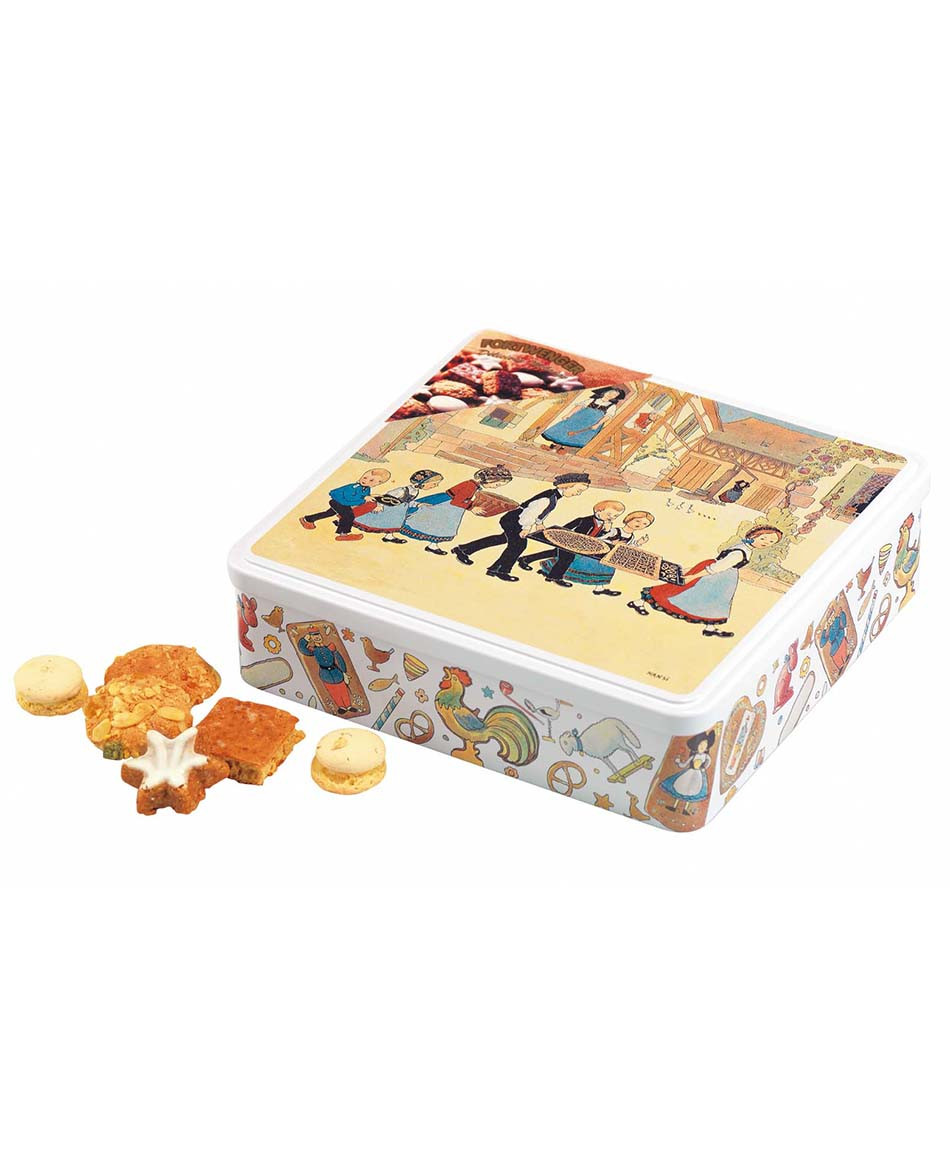 Large biscuit tin with Hansi decoration