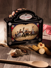Uncle Hansi's Biscuit Factor  Black "Children and baking" tin 