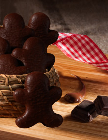Gingerbread Man covered with dark chocolate