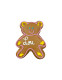 Alsatian gingerbread teddy bear with pink edging 